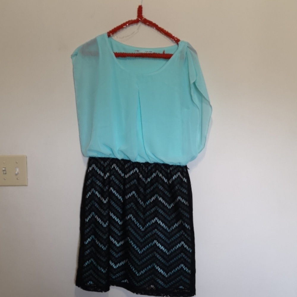 Maurice Teal and Black Dress